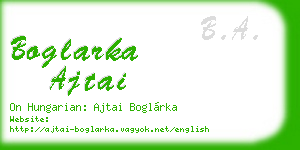 boglarka ajtai business card