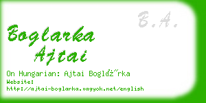 boglarka ajtai business card